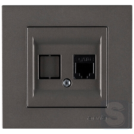 Розетка комп'ютерна RJ45 cat 6 Arvia Electric KAREN Антрацит (20 06 2000 247)